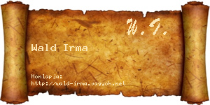 Wald Irma névjegykártya